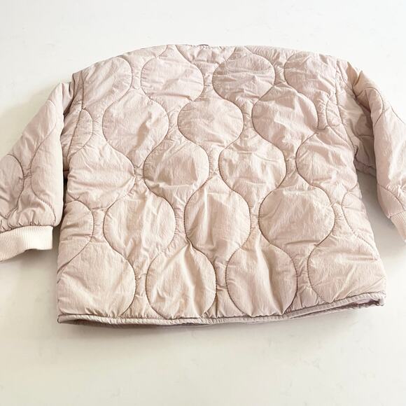 Zara Girls Beige Neutral Quilted Midweight Fall Spring Jacket size 2-3 - Picture 4 of 6